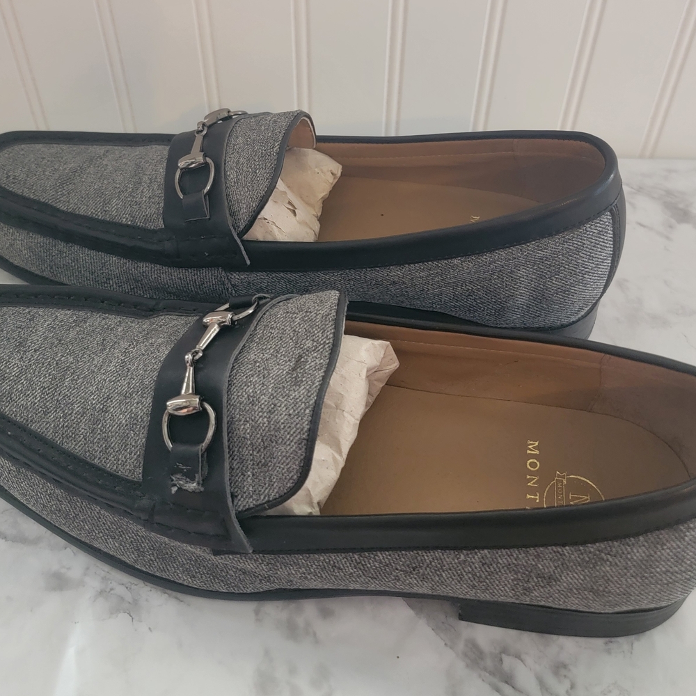 "MONTIQUE" Men's Gray Loafers with Black Trim comfortable Size 11